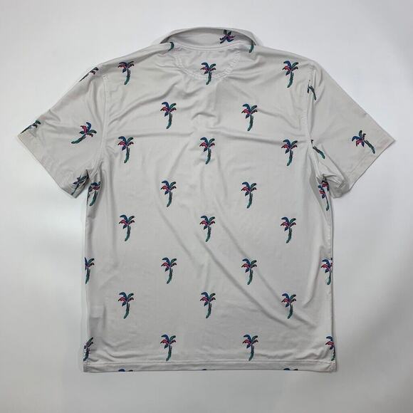 Chubbies Polo Shirt Mens M Medium Off White Palm Tree AOP Performance Golf *READ - Picture 9 of 13